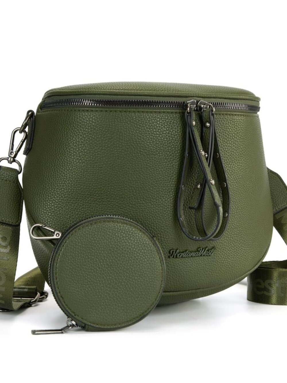 Crossbody Bag for Women, Vegan Leather Bum Bag with Coin Purse